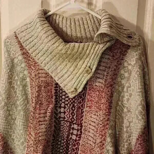 89th & Madison sweater poncho style cowl neck Cabincore Fall Autumn Winter
